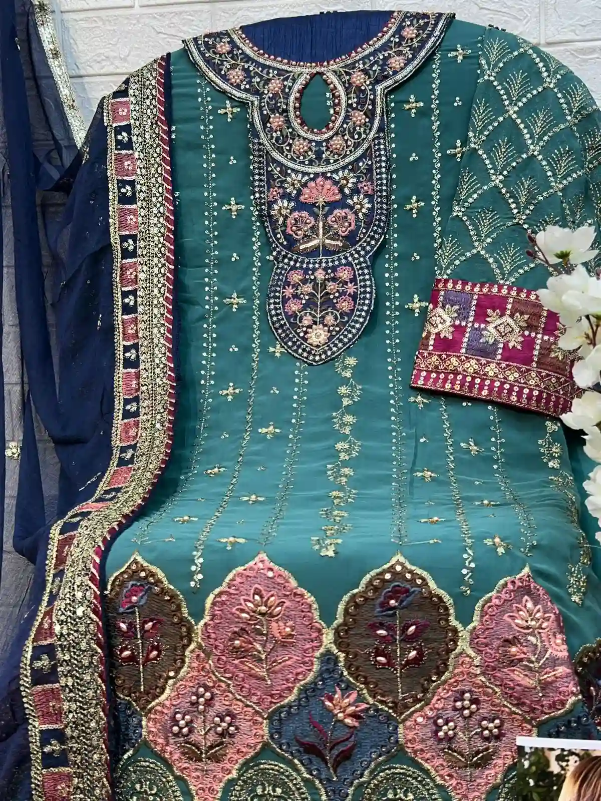 Zaha Zoya Vol 1 Faux Georgette Wholesale Pakistani Salwar Suit Catalog — Wholesale Salwar Suits, MPA wholesale from Surat - Gallery Image 9